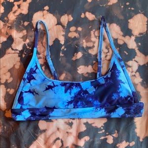 SHEIN Blue Tie Dye Bikini Top